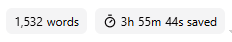 Time saved and word count